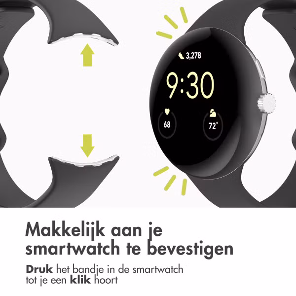 imoshion Siliconen⁺ bandje Google Pixel Watch 3 / 4 (45 mm) - Maat L - Zwart