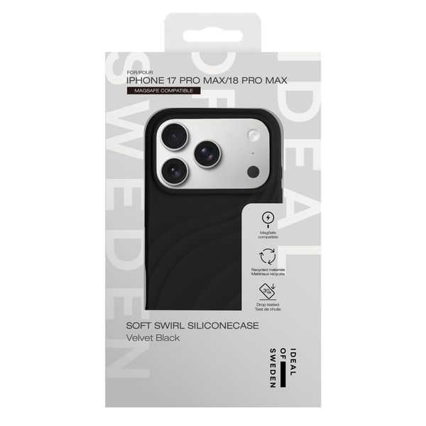 iDeal of Sweden Soft Swirl Silicone MagSafe Case Apple iPhone 17 Pro Max - Velvet Black