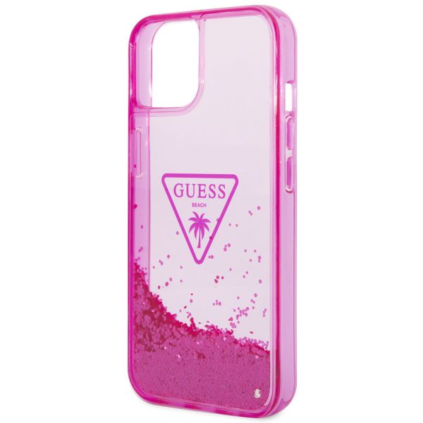 Guess Liquid Glitter Backcover iPhone 14 - Fuchsia