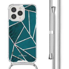 imoshion Design hoesje met koord Apple iPhone 15 Pro Max - Petrol Green Graphic