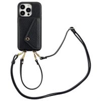 Selencia Sera Phone Case with Cord and Envelope Card Holder Apple iPhone 16 Pro - Black