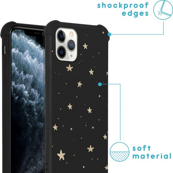 imoshion Design hoesje met koord iPhone 11 Pro Max - Sterren - Zwart / Goud