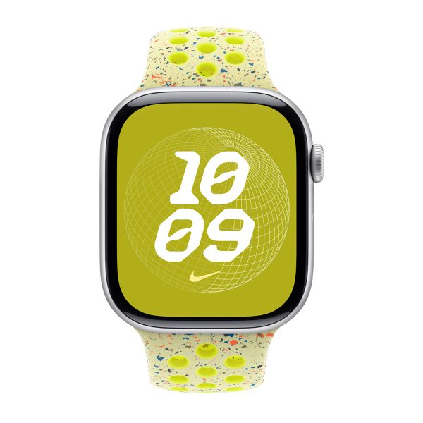 Apple Nike Sport Band Apple Watch Series 1 t/m 11 / SE / Ultra (44/45/46/49 mm) - Maat M/L - Volt Splash