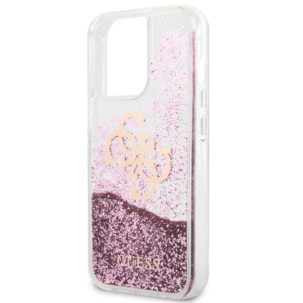 Guess 4G Logo Liquid Glitter Backcover iPhone 13 Pro Max - Pink