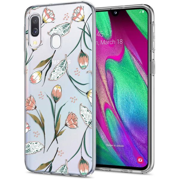 imoshion Design hoesje Samsung Galaxy A20e - Bloem - Roze / Groen