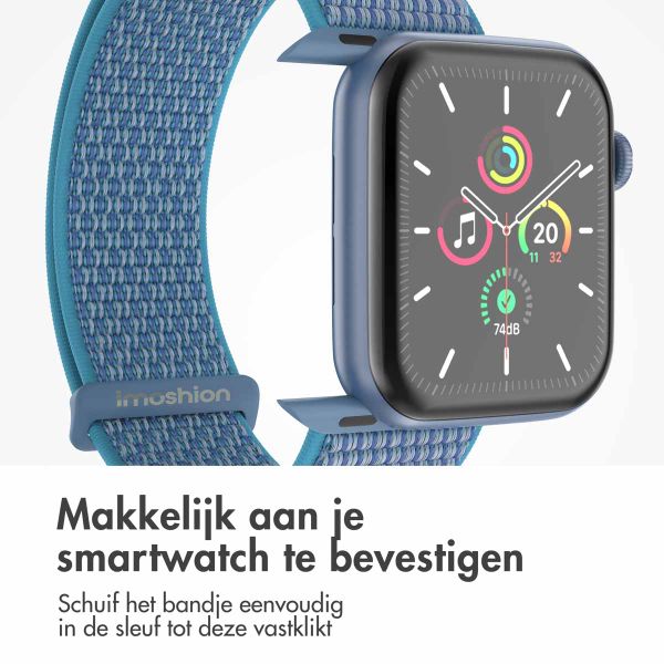 imoshion Nylon bandje Apple Watch Series 1 t/m 9 / SE (38/40/41 mm) | Series 10 / 11 (42 mm) - Marine Blue