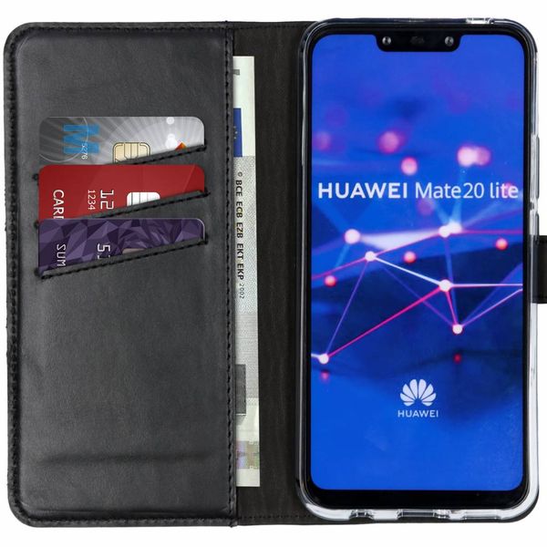 Selencia Echt Leren Bookcase Huawei Mate 20 Lite - Zwart