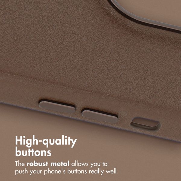 Accezz Leather Back Cover with MagSafe Apple iPhone 14 Pro - Coffee Brown