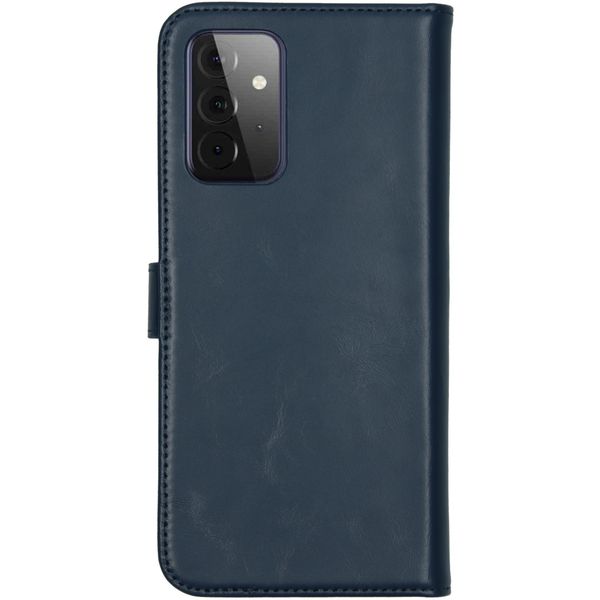 Selencia Echt Leren Bookcase Samsung Galaxy A72 - Blauw