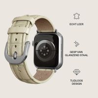 Burga Genuine Leather Band Apple Watch Series 1 - 11 / SE / Ultra (44/45/46/49 mm) - Buttermelt / Silver