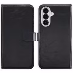 Selencia Echt Lederen Bookcase Samsung Galaxy A56 - Zwart