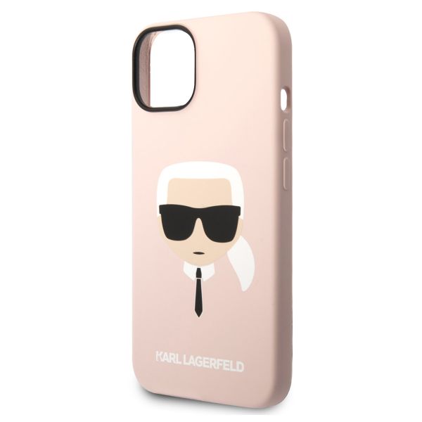 Karl Lagerfeld Karl's Head Liquid Silicone Backcover MagSafe iPhone 14 - Roze