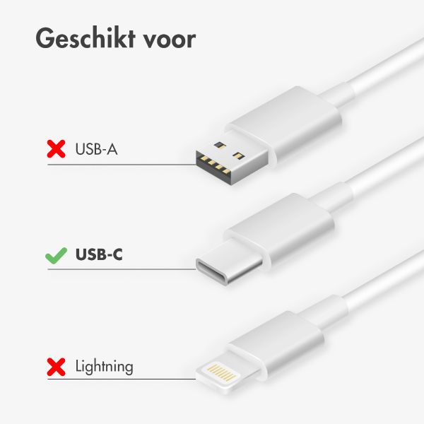 imoshion Braided USB-C naar USB-C kabel 60W 2-pack - 1 meter - Wit