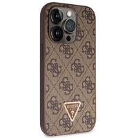 Guess 4G Logo Triangle Strass Backcover iPhone 15 Pro - Bruin