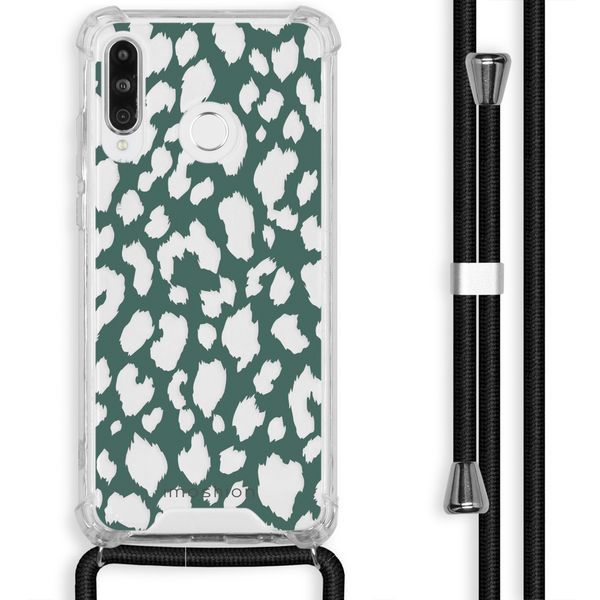 imoshion Design hoesje met koord Huawei P30 Lite - Luipaard - Groen