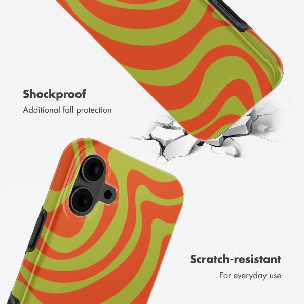 Selencia Vivid Back Cover with MagSafe Apple iPhone 16 - Wavy Swirl Orange Fern