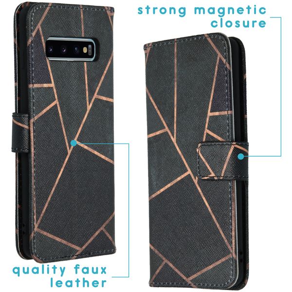 imoshion Design Softcase Bookcase Samsung Galaxy S10 - Black Graphic