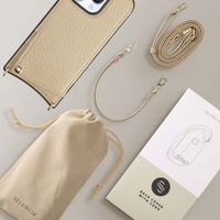 Selencia Nova Phone Case with Cord and Card Holder Apple iPhone 16 Pro - Beige