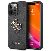 Guess 4G Metal Logo Backcover Apple iPhone 13 Pro - Grijs