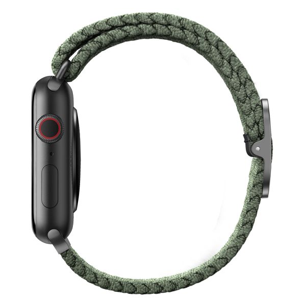 Uniq Aspen Braided bandje Apple Watch Series 1 t/m 9 / SE (38/40/41 mm) | Series 10 (42 mm) - Cypress Green