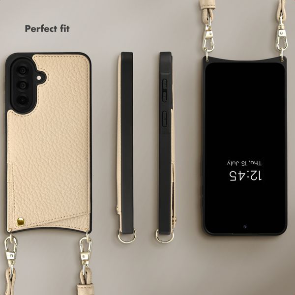 Selencia Nova Phone Case with Cord and Card Holder Samsung Galaxy A37 (5G) - Beige