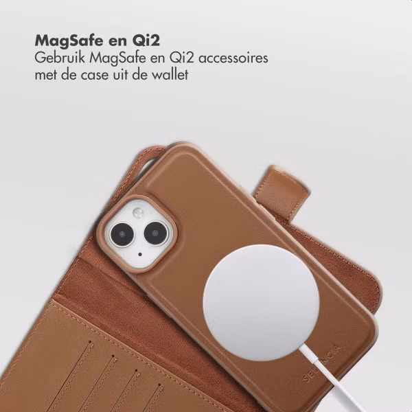 Selencia Olyn Uitneembare Bookcase met MagSafe Apple iPhone 14 / 13 - Bruin