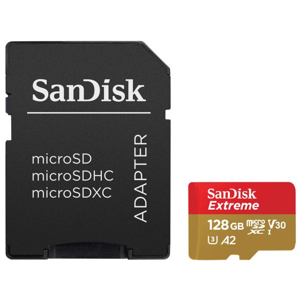 SanDisk microSD Extreme - 128GB - Inclusief RescuePro Deluxe - UHS-I/U3/Full HD/4K UHD