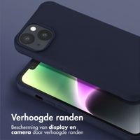 Selencia Siliconen hoesje met afneembaar koord iPhone 14 - Donkerblauw