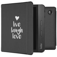 imoshion Design Slim Hard Case Sleepcover met stand Kobo Libra H2O - Live Laugh Love