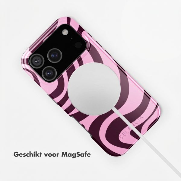 Selencia Vivid Backcover met MagSafe Apple iPhone 17 Pro - Wavy Swirl Pink Plum