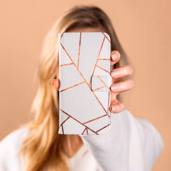 imoshion Design Softcase Bookcase Samsung Galaxy S21 FE - White Graphic