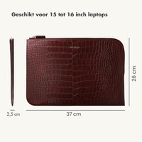 Selencia Croco Laptophoes 15-16 inch - Laptopsleeve - Burgundy