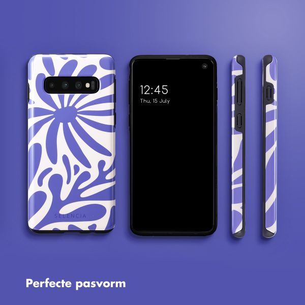 Selencia Vivid Tough Backcover Samsung Galaxy S10 - Modern Bloom Sapphire Blue