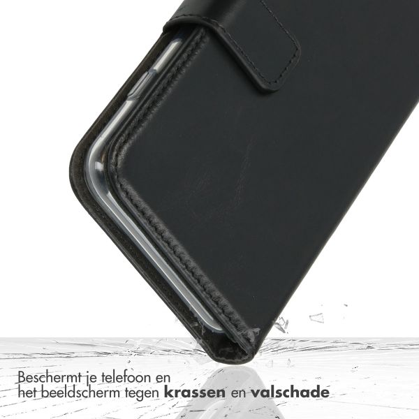 Selencia Echt Lederen Bookcase Samsung Galaxy S21 - Zwart
