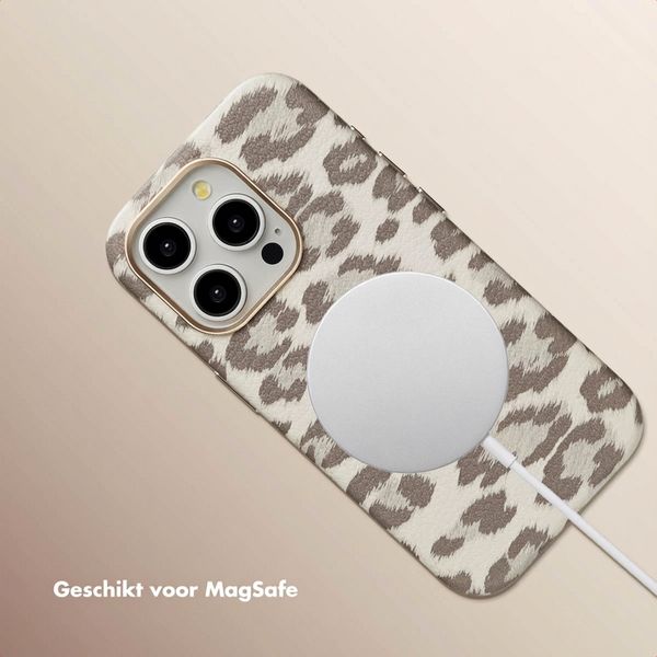 Selencia Sabi Backcover Panterprint met MagSafe Apple iPhone 15 Pro - Soft Ivory