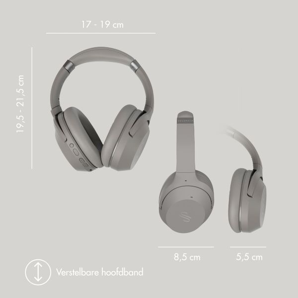 Selencia Urban Play Draadloze Koptelefoon - Active Noise Cancelling (ANC) - Met Opbergcase - Cosy Grey