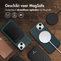Accezz Vintage Leather Magsafe Backcover Apple iPhone 13 - Smokey Green