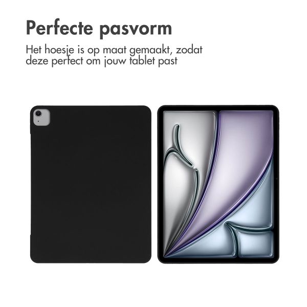 Accezz Liquid Silicone Backcover met penhouder Apple iPad Air 13 inch (2025) M3 / (2024) M2 - Zwart