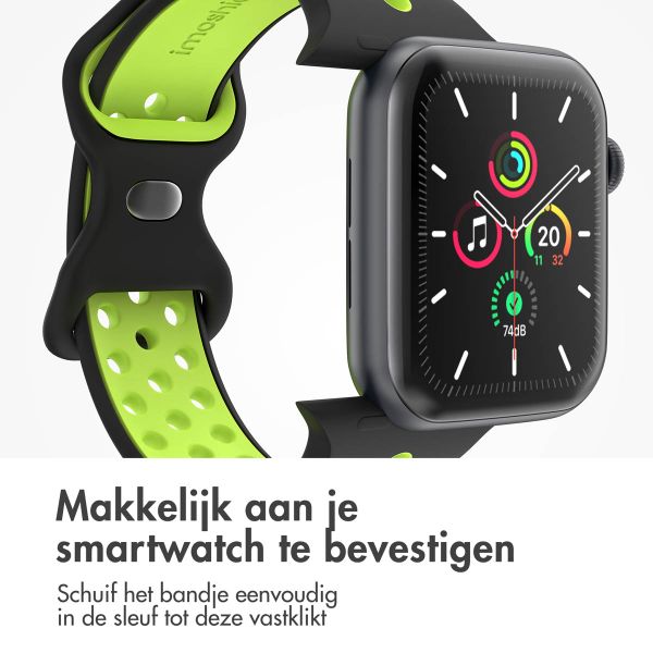 imoshion Sport⁺ bandje Apple Watch Series 1 t/m 9 / SE (38/40/41 mm) | Series 10 (42 mm) - Maat M/L - Black Volt