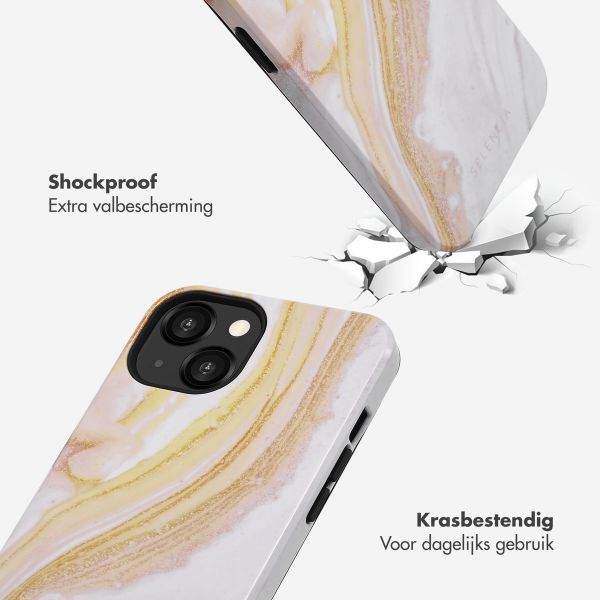 Selencia Vivid Tough Backcover iPhone 13 - Chic Marble Gold