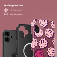 Selencia Vivid Back Cover with MagSafe Apple iPhone 16 - Wavy Smiley Pink