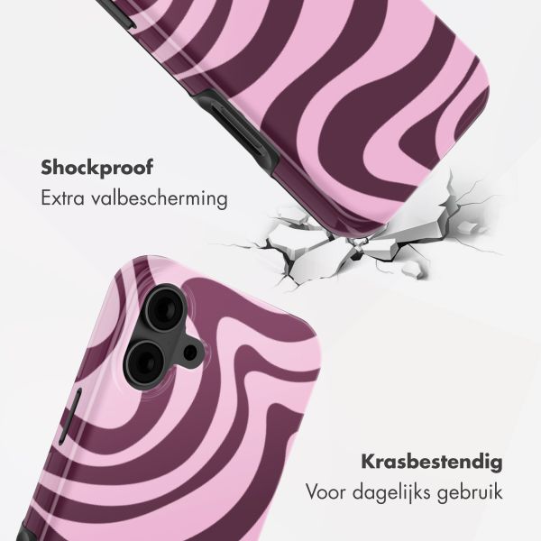 Selencia Vivid Backcover Apple iPhone 16 - Wavy Swirl Pink Plum