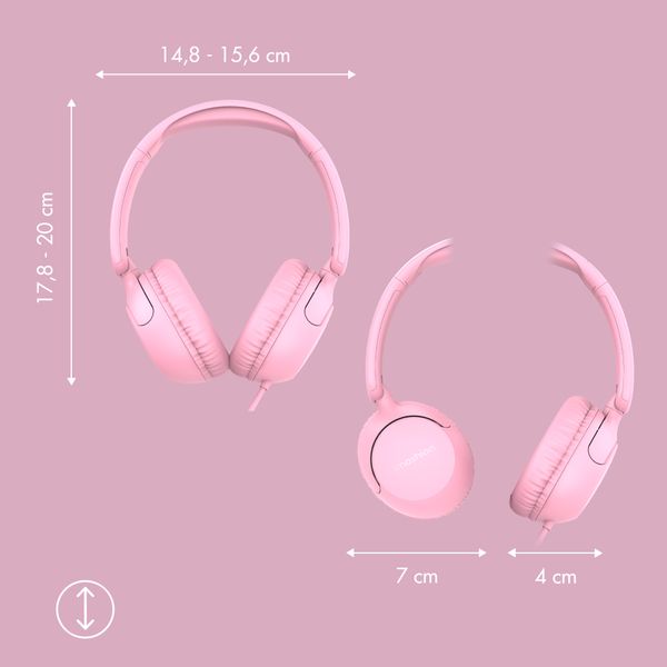 imoshion Kinderkoptelefoon met Draad - AUX kabel - Decibelbegrenzer - Candy Pink