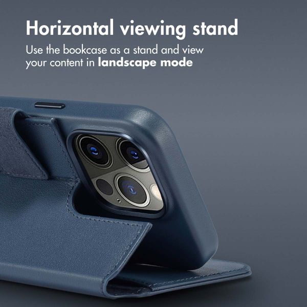 Accezz 2-in-1 Leather Bookcase with MagSafe Apple iPhone 14 Pro - Nightfall Blue