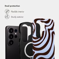 Selencia Vivid Wavy Back Cover with MagSafe Samsung Galaxy S26 Ultra - Dream Swirl Chocolate