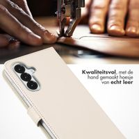 Selencia Echt Leren Bookcase Samsung Galaxy A36 - Greige