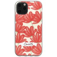 Gepersonaliseerd hoesje met bloemen Apple iPhone 12 (Pro) - Transparant