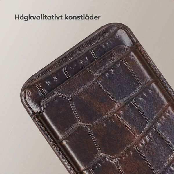 Selencia Croco Card Holder with MagSafe - Choco Brown