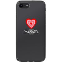 Gepersonaliseerd hoesje met hartje Apple iPhone SE (2022 / 2020) / 8 / 7 - Transparant