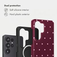 Selencia Vivid Back Cover with MagSafe Samsung Galaxy S26 Ultra - Happy Dots Burgundy